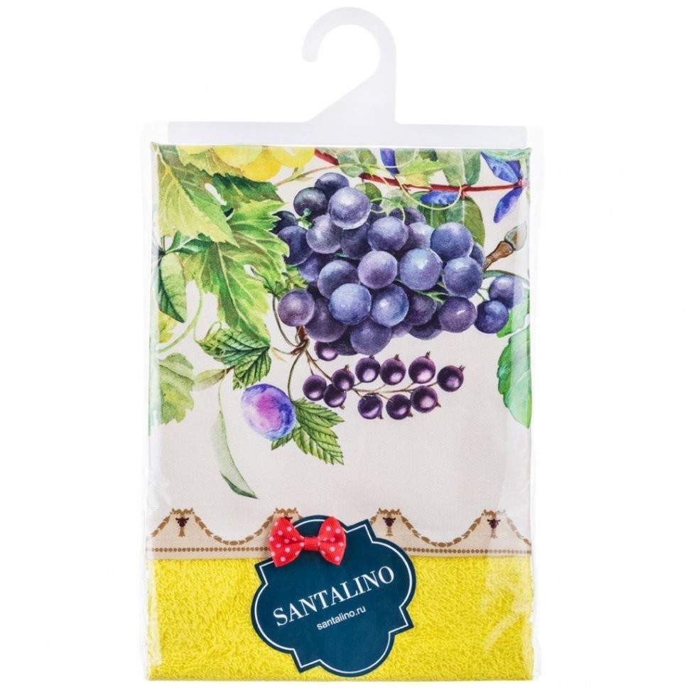 Комплект полотенец из 2х шт  "натюрморт" 40*70 см.,40*40 см. 100% хлопок,твилл+махра жёлтое SANTALINO (850-708-65)