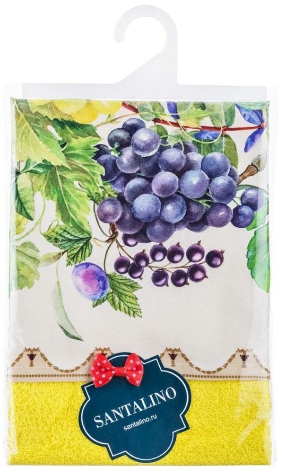 Комплект полотенец из 2х шт  "натюрморт" 40*70 см.,40*40 см. 100% хлопок,твилл+махра жёлтое SANTALINO (850-708-65)