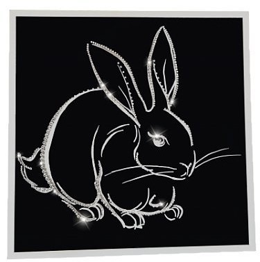 Картина Кролик 2023 с кристаллами Swarovski (2602)