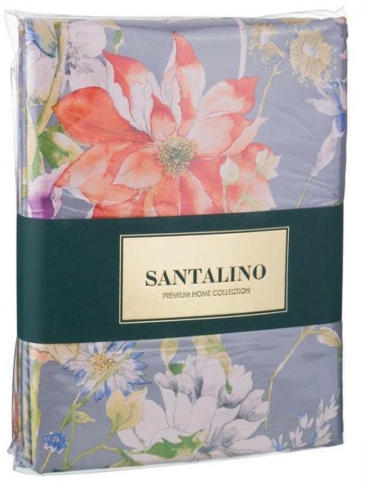 Кпб 2-х сп "пастораль",х\б 100%,оранжевый+серый под 175*215 -1шт., пр 240*240 -1шт., нав 70*70*5-2шт SANTALINO (985-211)