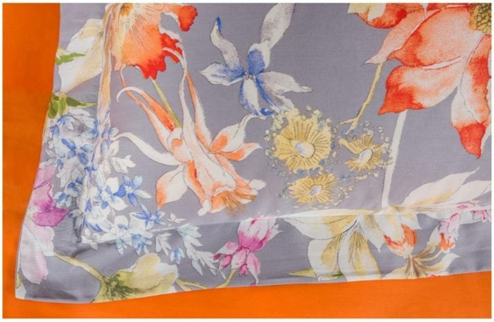 Кпб 2-х сп "пастораль",х\б 100%,оранжевый+серый под 175*215 -1шт., пр 240*240 -1шт., нав 70*70*5-2шт SANTALINO (985-211)