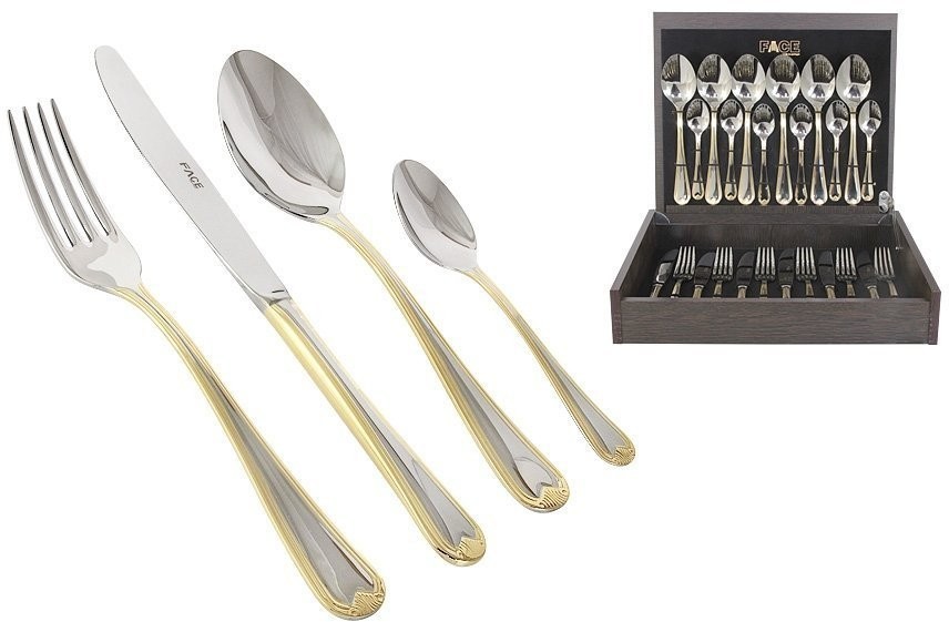 Набор столовых приборов Santorini Gold, 6 персон, 24 предмета - F-SANG/24-AL Face