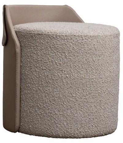 Пуф Bruno букле/иск.кожа бежевый Orso BEG+Enzo260 50*50*51см (TT-00015149)