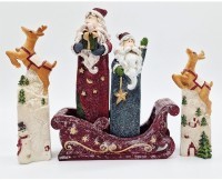 Набор из 5-ти фигурок 2 Деда Мороза, сани, 2 оленя Lefard (162-236-1)