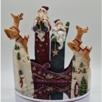 Набор из 5-ти фигурок 2 Деда Мороза, сани, 2 оленя Lefard (162-236-1)