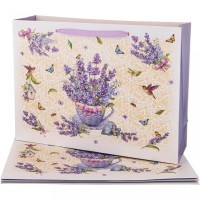 Комплект бумажных пакетов из 4 шт. &quot;прованс. лаванда&quot; 46,5*35*14,5 см. Lefard (521-237)