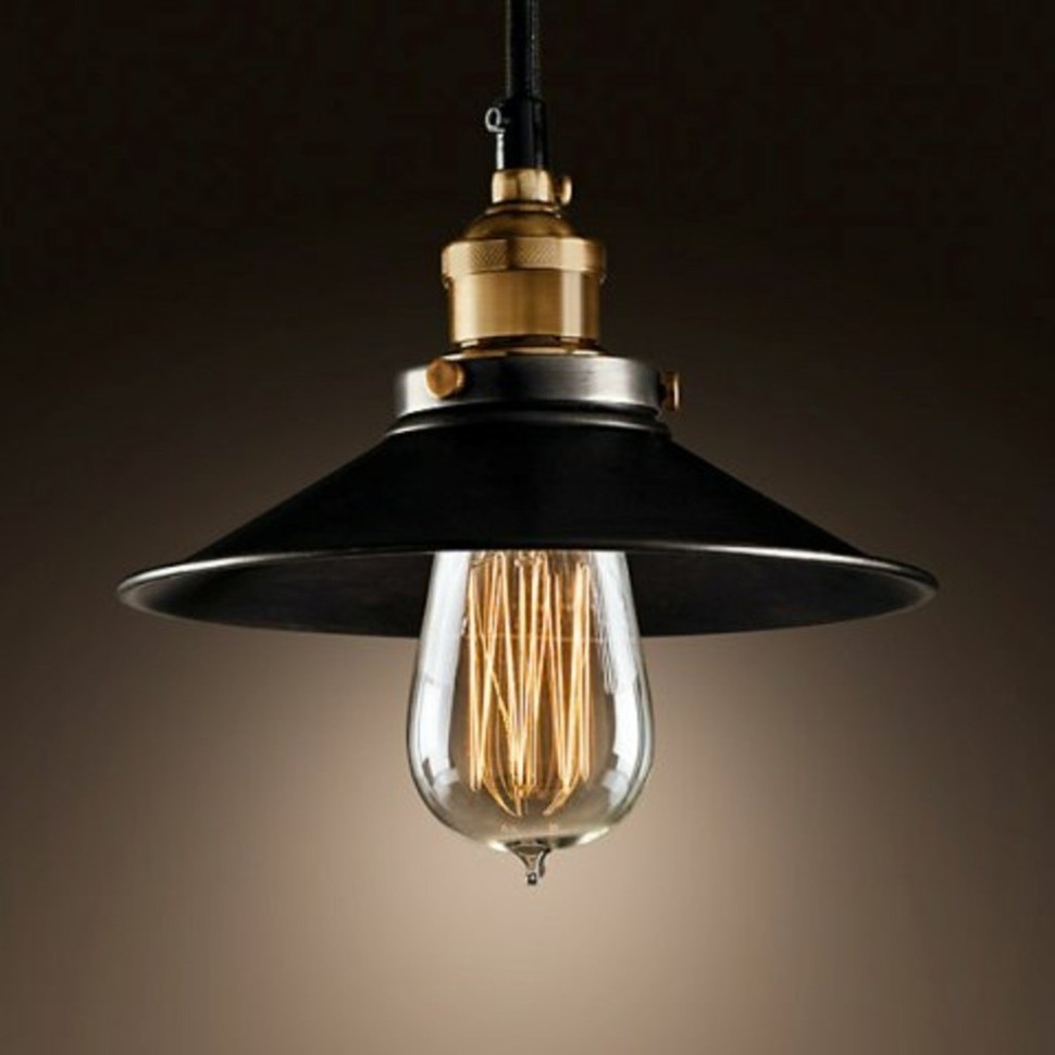 Люстра Филамент Сингл DTL9120, металл, Gold, black finish, RESTORATION HARDWARE