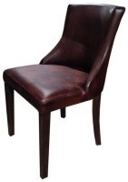 Стул DiningChairLupos, каркас дуб, обивка кожа, dark brown, ROOMERS FURNITURE