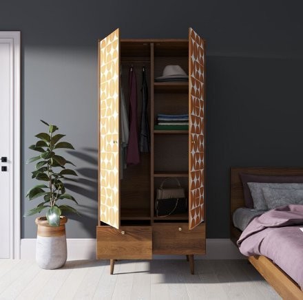 Шкаф двухстворчатый Berber принт 14 арт BB16/Print_14-ET