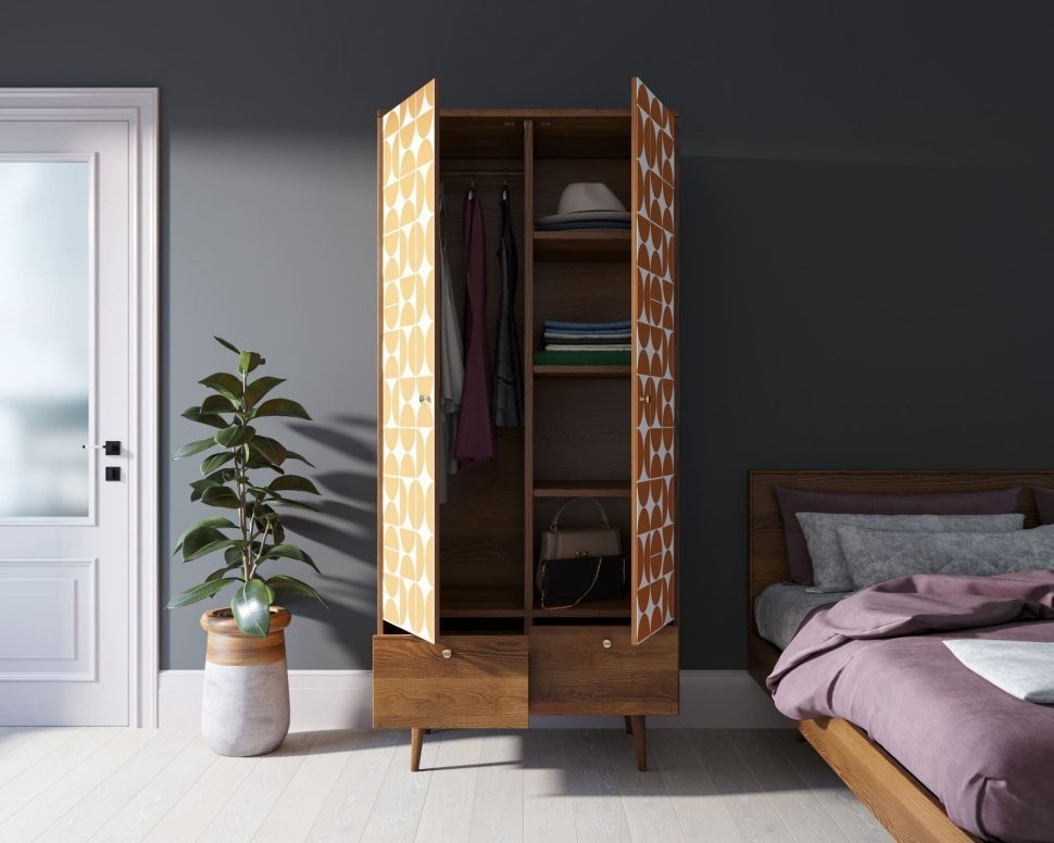 Шкаф двухстворчатый Berber принт 14 арт BB16/Print_14-ET