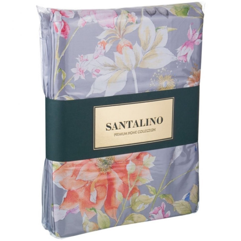 Кпб 1,5 сп "пастораль",хлопок 100%,серый, под 150х215 -1шт., пр 180х220 -1шт., нав 70х50х5-2шт SANTALINO (985-227)