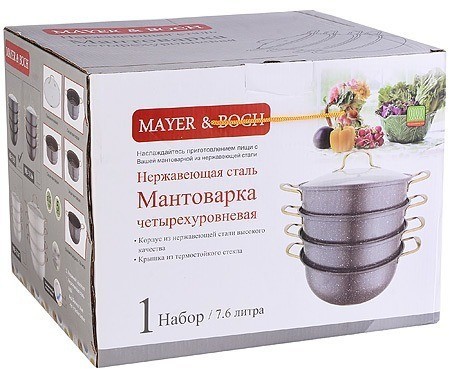 Мантоварка 4-х ярусная 7,6 л 32 см MAYER BOCH (31263)