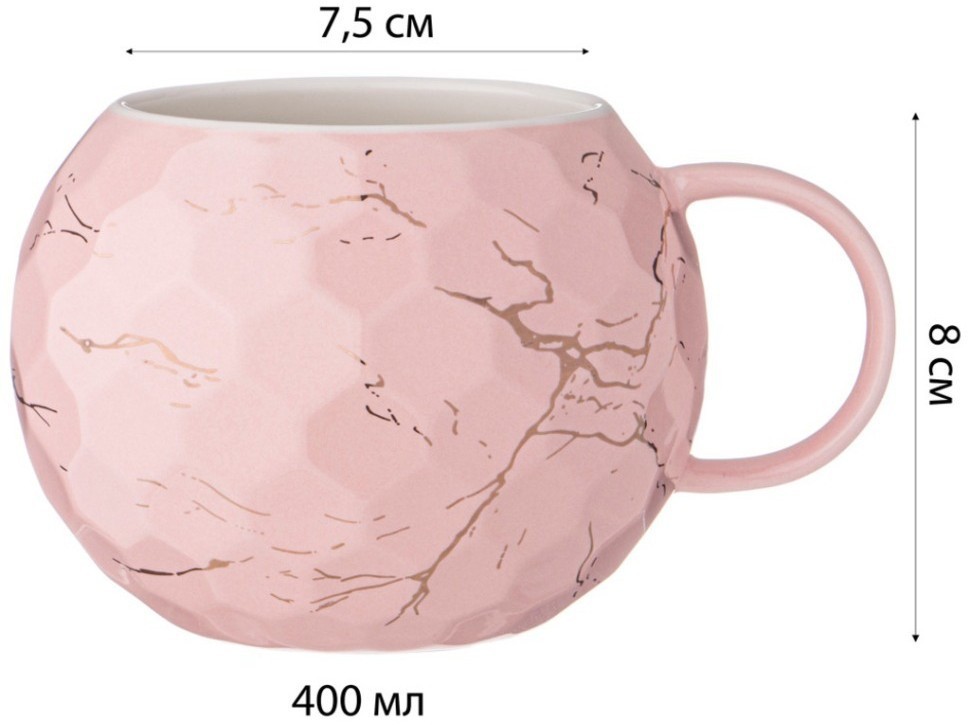 Кружка lefard breaktime 400мл, розовая (90-1087)