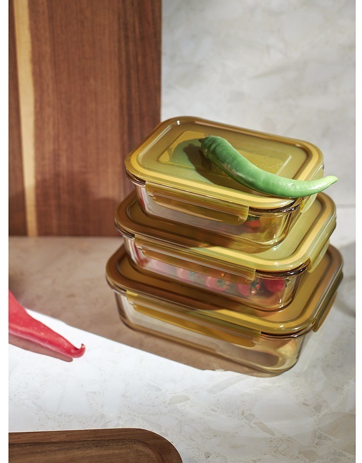 Контейнер для хранения и переноски продуктов 1040 мл янтарного цвета (76235)