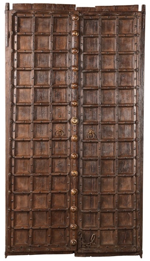 Дверь декоративная XIX век, Индия PR46441, Массив манго, natural, ROOMERS ANTIQUE