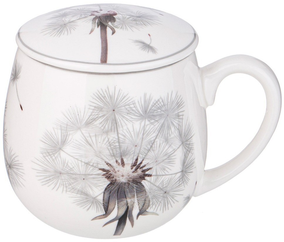 Кружка заварочная lefard dandelion с металл. ситом и фарфор. крышкой 420 мл (87-285)