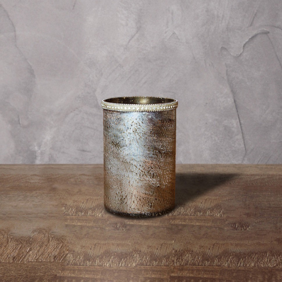 Подсвечник HD-AM-864, 10, стекло, Antique silver, ROOMERS FURNITURE