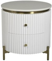 Тумбочка белая 2 ящика d51*55см (TT-00009555)