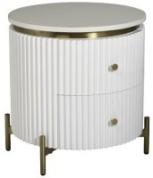 Тумбочка белая 2 ящика d51*55см (TT-00009555)