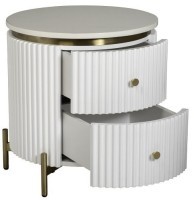 Тумбочка белая 2 ящика d51*55см (TT-00009555)