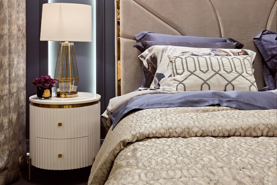 Тумбочка белая 2 ящика d51*55см (TT-00009555)