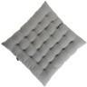 Подушка на стул стеганая из умягченного льна серого цвета, 40х40 см (63480)