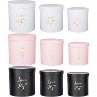 Набор подарочных коробок из 3-х шт., 4 цвета в ассортименте, диаметр=21,5/19/16,5 см Lefard (37-501)