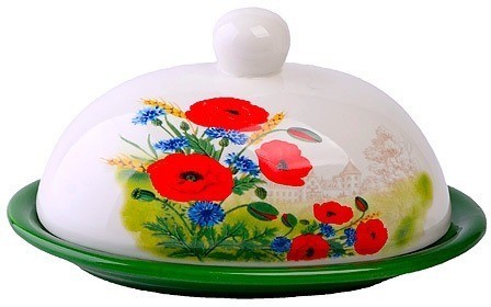 Масленка с крышкой Цветущие Маки LORAINE (60280)