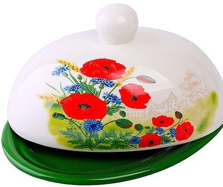 Масленка с крышкой Цветущие Маки LORAINE (60280)