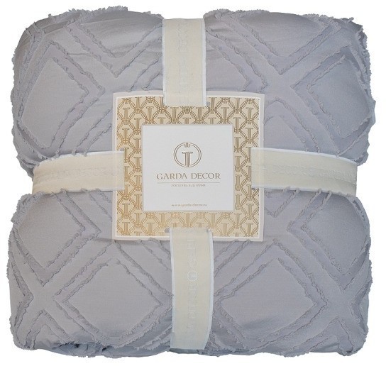 Покрывало Квадро серое 240*260 (TT-00013976)