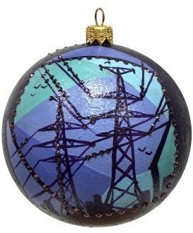 Новогодний шар Энергетик 2 с кристаллами Swarovski (2159)