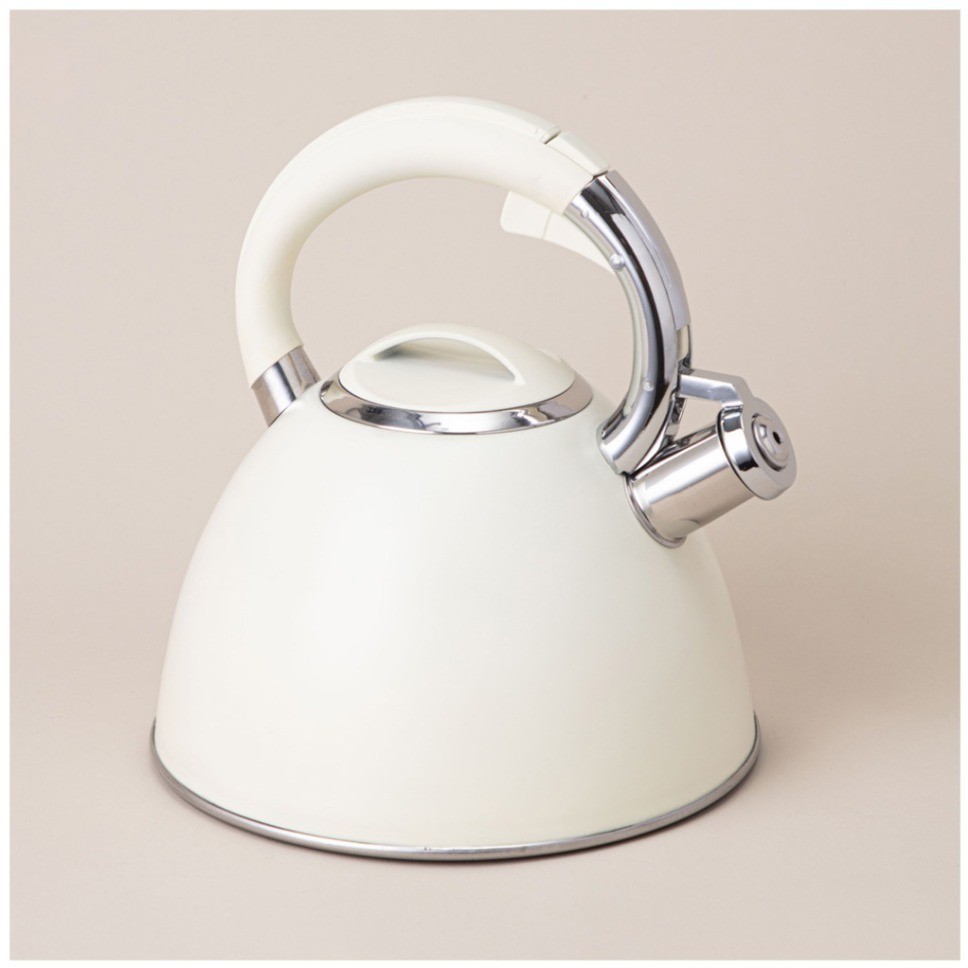Чайник agness со свистком, серия тюдор, 2,5л термоаккумулирующее дно,индукция,индикатор уровня воды (908-061)