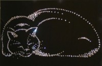Картина Киска с кристаллами Swarovski (1172)