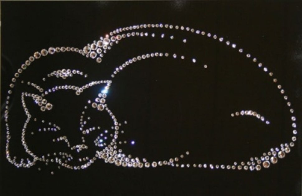 Картина Киска с кристаллами Swarovski (1172)