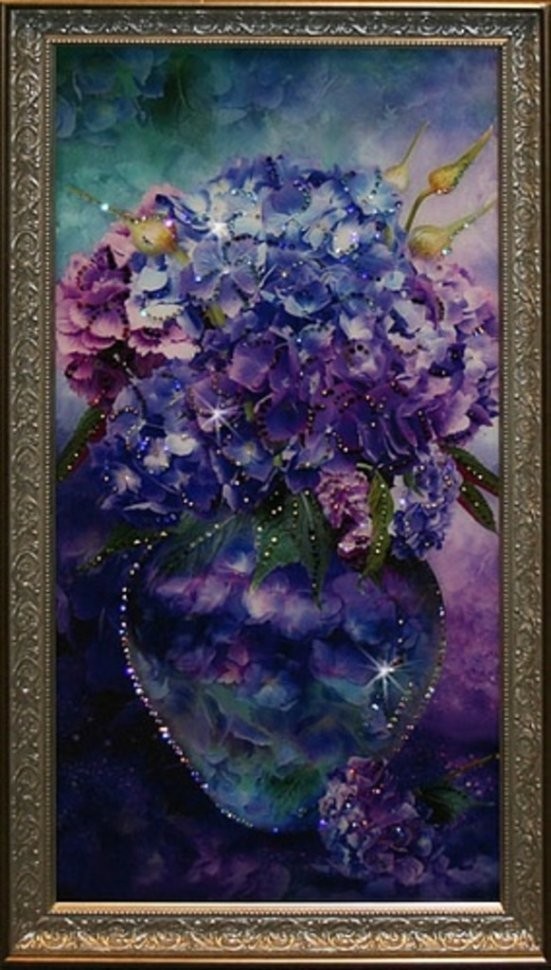 Картина Гортензия с кристаллами Swarovski (1508)