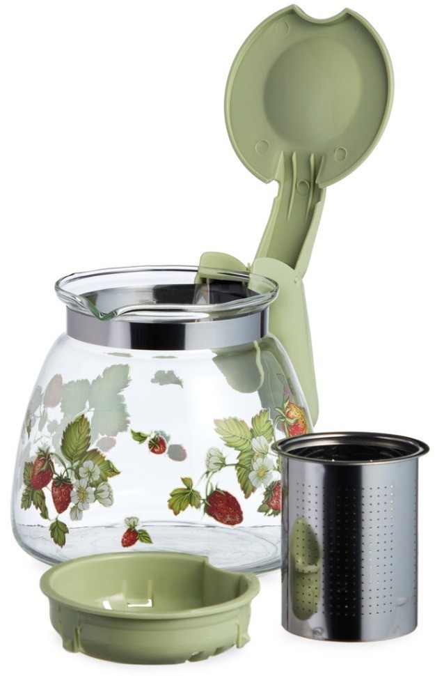 Заварочный чайник agness с фильтром "земляника" 900 мл. (885-108)