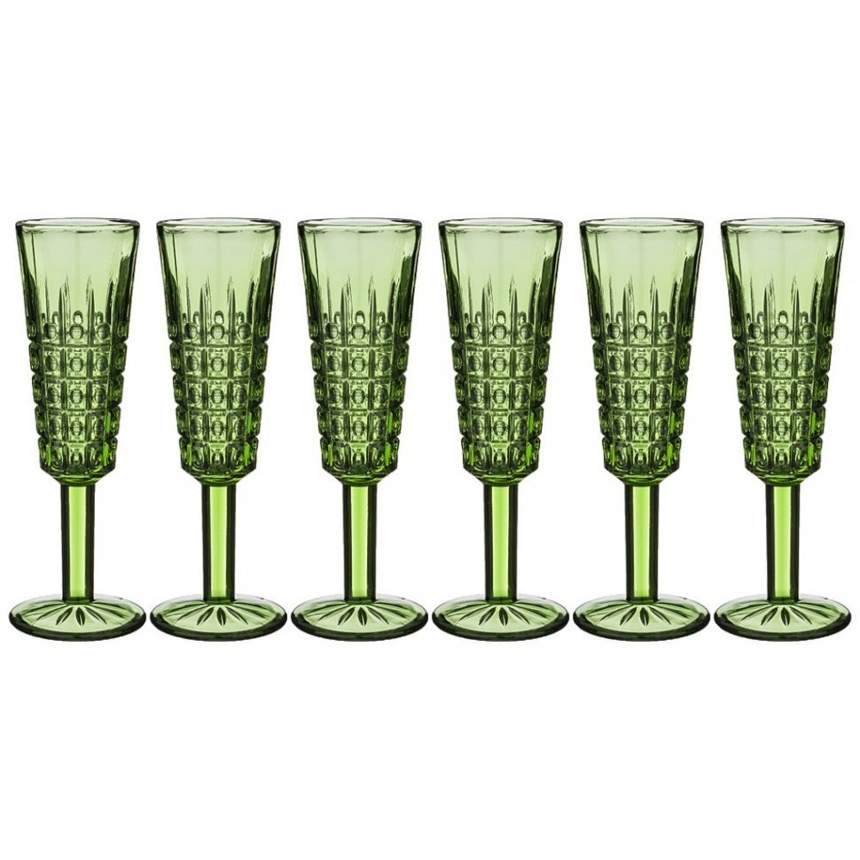 Набор бокалов для шампанского "графика" 6шт. серия "muza color" 150 мл высота=20 см. Lefard (694-007)