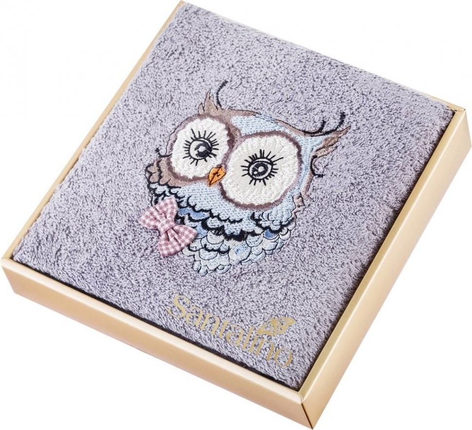 Полотенце "филин",50*90 см. махра,серый,100% хлопок 400гр\м SANTALINO (850-330-65)