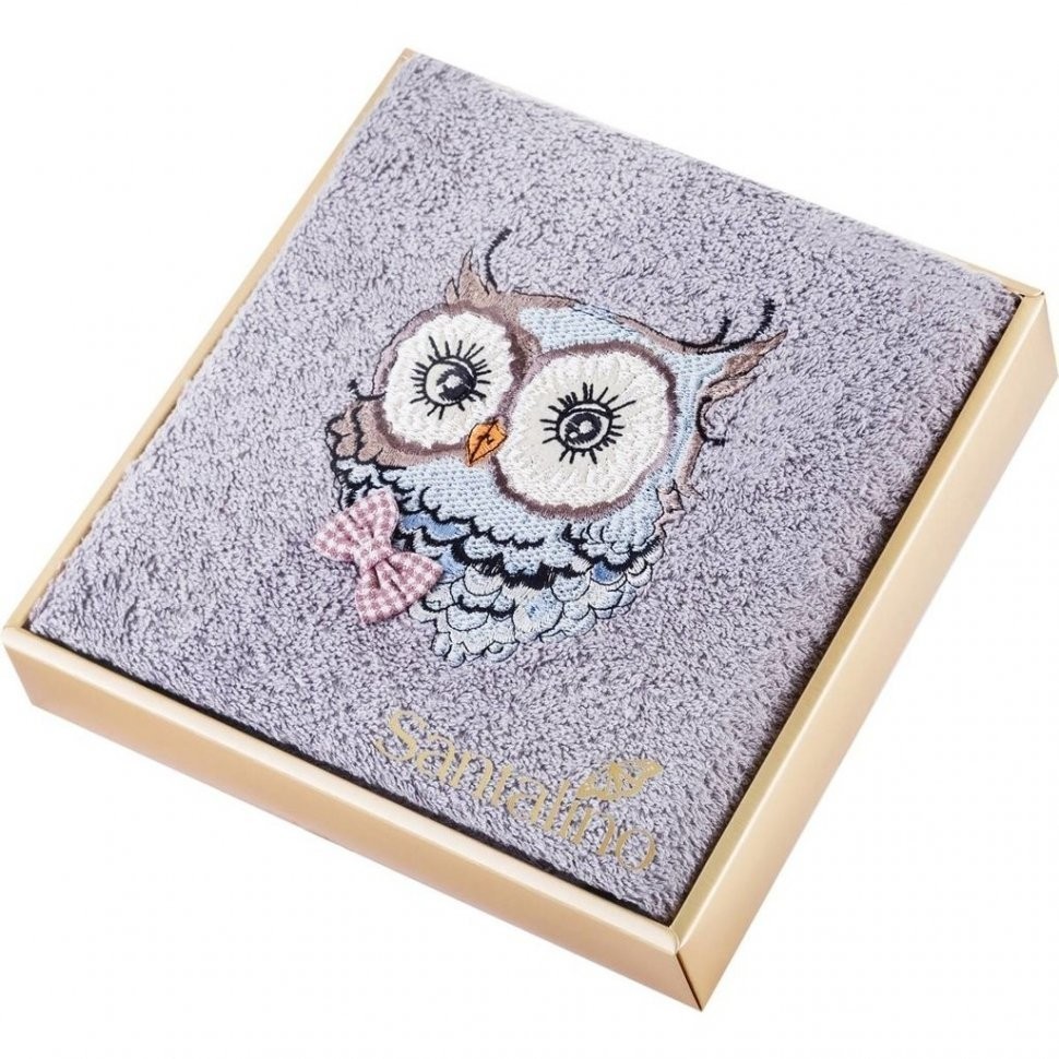 Полотенце "филин",50*90 см. махра,серый,100% хлопок 400гр\м SANTALINO (850-330-65)