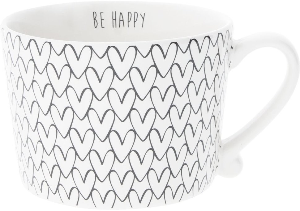 Bastion Collections Кружка White Нeart Pattern Black RJ/CUP 015 BL