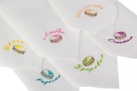 Комплект салфеток 42*42см-6шт &quot;печенье с пожеланиями&quot;, 100% хлопок, белый SANTALINO (850-520)