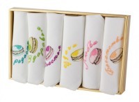 Комплект салфеток 42*42см-6шт &quot;печенье с пожеланиями&quot;, 100% хлопок, белый SANTALINO (850-520)