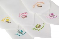 Комплект салфеток 42*42см-6шт &quot;печенье с пожеланиями&quot;, 100% хлопок, белый SANTALINO (850-520)