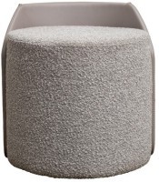 Пуф Bruno букле/иск.кожа серый Orso SER+Enzo902  50*50*51см (TT-00015148)