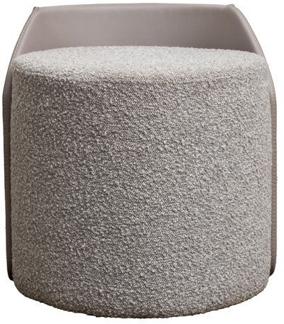 Пуф Bruno букле/иск.кожа серый Orso SER+Enzo902  50*50*51см (TT-00015148)
