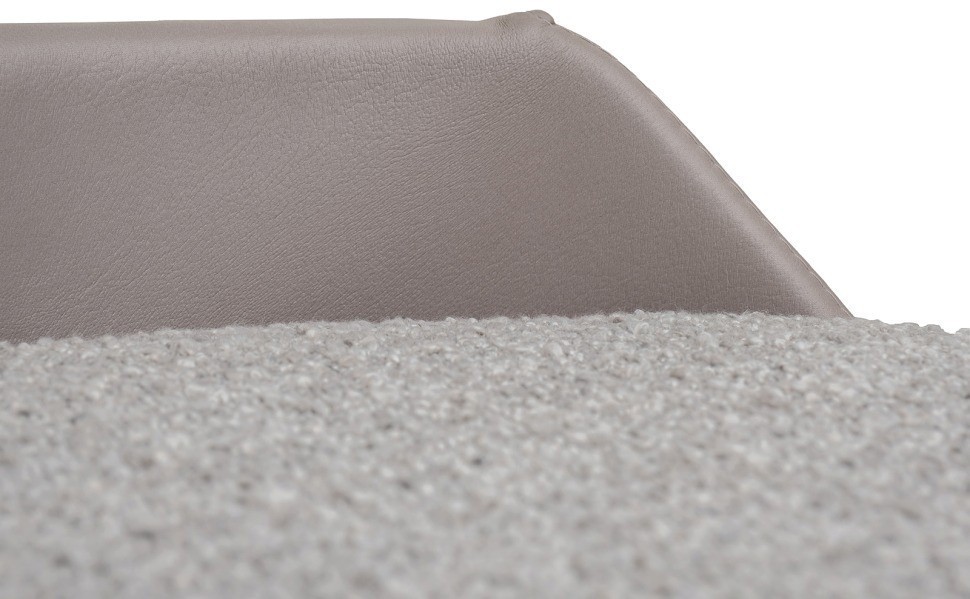 Пуф Bruno букле/иск.кожа серый Orso SER+Enzo902  50*50*51см (TT-00015148)