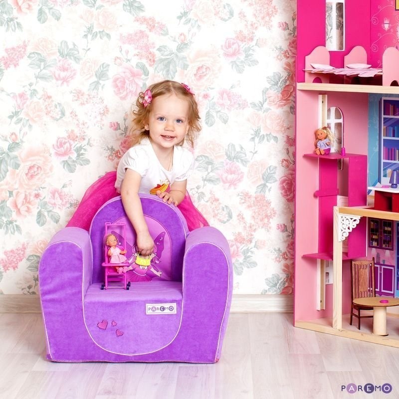 Бескаркасное (мягкое) детское кресло "Фея", цв. Сиреневый (PCR316-01)