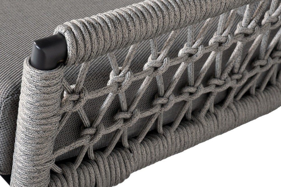 Диван темно-серый трехместный "Марра" 204*81,5*83см, оплетка"сеть" (TT-00013258)