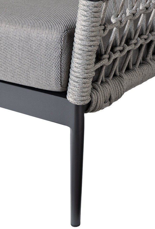 Диван темно-серый трехместный "Марра" 204*81,5*83см, оплетка"сеть" (TT-00013258)