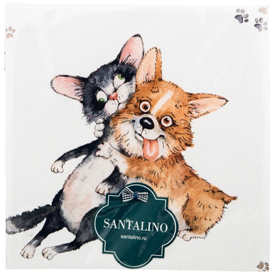 Набор салфеток из 2-х шт  "дружба",40х40см, 100% хлопок,твил, белый SANTALINO (850-721-81)